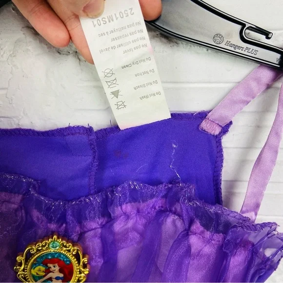 Disney little Mermaid Ariel Kids Costume - Purple and Teal size 4-6X - Picture 8 of 13